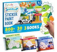 Funcils Paint by Sticker & Number for Kids - 30 couleurs par sticker Paint Book | Voyage, avion, activités de voiture pour enfants Ages 4-8 filles garçons | Jeux d'art et d'artisanat, puzzles books