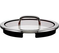 Function Lot De 4 Couvercles En Verre Avec 4 Fonctions De Versement, En Silicone, Acier Inoxydable Cromargan Poli Noir 24 Cm