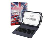 FUNDA Con TECLADO SUBBLIM KEYTAB USB England Para Tablet DE 10.1'/25.65CM MICROUSB Con ADAPTADOR Tipo-C CIERRE SOLAPA MAGNÉTICA