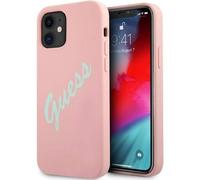Guess Coque pour iPhone 12 Mini Silicone Vintage Rose
