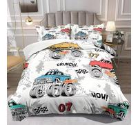 Funda Nórdica Cama 135 Camión Colorido Funda Nordica 200x200 Motivos Automovilísticos Juego de Cama, Funda NóRdica de Microfibra Suave Con Cremallera y 2 Fundas de Almohada 50x75 cm