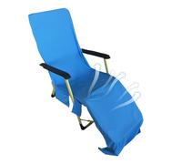 Funda para Silla de Playa Toalla Funda para Tumbona de Microfibre Funda para Silla de Salón de Playa avec Bolsillos para Tumbona, piscine housse de chaise de plage avec poches latérales, serviette
