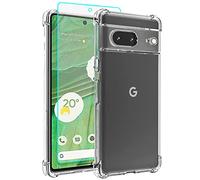 Funda Pixel 7, Fundas Google Pixel 7 Con HD Protector Pantalla, Transparente Suave Anti-Choque TPU Anti-arañazos Silicona Para Google Pixel 7,Transparente