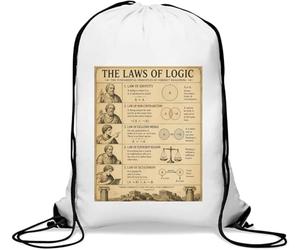 Fundamental Principles of Logical Reasoning Sac de gym décontracté avec cordon de serrage Blanc