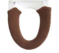 Fundas para el asiento del inodoro, Housse de toilette épaisse en acrylique marron et vert foncé, extensible(Brown)