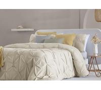 Fundeco - Couette pour lit de 180 cm - Design uni minimaliste - 270 x 270 cm - Couleur beige - Rembourrage 300 g/m² - Comprend 2 housses de coussin décoratives (Miranda Beig)