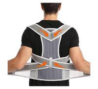 FUNDESEE Breathable Posture Corrector For Men And Women, New Version Lumbar Support For Posture Improving And Pain Relief, Full Back Support For Neck, Shoulder, Waist Pain(Grey,XXL) (Gray,X-Large)