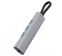 FUNDIAN Hub USB C vers 5 en 1, adaptateur Ethernet Gigabit RJ45, 3 x USB 3.0, alimentation 100 W, compatible avec MacBook Pro Air, iMac, Mac Mini, iPad, Galaxy S23 S22, Surface Book, Dell XPS,