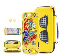 FUNDIARY Étui de transport jaune compatible avec Nintendo Switch OLED, ensemble d'accessoires banane mignons pour console Switch avec coque de protection en polycarbonate rigide, protecteur d'écran HD
