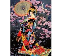 Fundolami Kit Broderie Point de Croix Compté Pré Imprimé Kimono Japonais Femme Canevas Broderie Point de Croix Kit Complet Adulte Debutant,fil de coton 11CT 40 x 50 cm