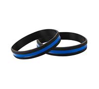Fundraising For A Cause Police Support Mince Ligne Bleue en Silicone Bracelet dans Un Sac (1 Bracelet - Vente au détail)