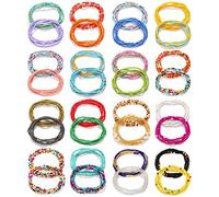 FUNEIA Lot de 32 perles de taille africaines colorées pour femme