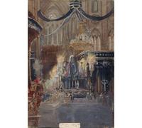 Funérailles du président Félix Faure à Notre-Dame le 23 février 1899. (1899) Affiche imprimée par Jean Baptiste Edmond Allouard (18 x 24)