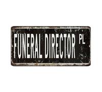 Funeral Director Plaque en métal personnalisée vintage pour maison professionnelle - Couleur unie - Décoration murale pour porche, terrasse, arrière-cour - 15,2 x 30,5 cm
