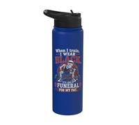 Funeral For My Fat Gym Workout Weightlifting Humor Stainless Steel Insulated Water Bottle