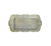 Funerom Plateau à bijoux vintage en métal galvanisé 31 x 16,5 cm