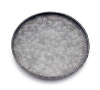 Funerom Plateau décoratif rond en métal galvanisé avec bords ondulés 19,8 cm