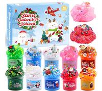Funewest Slime Calendrier de l'Avent 2025, 24 jours Slime Kit compte à rebours jusqu'à Noël, jouet sensoriel cadeau de vacances pour enfants, adolescentes et filles