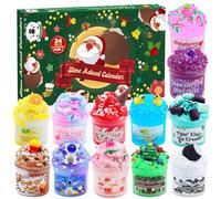 Funewest Slime Calendrier de l'Avent 2025 pour enfants - 24 jours Slime Calendrier de Noël Surprises Cadeau à partir de 3, 4, 5, 6 ans pour filles, garçons