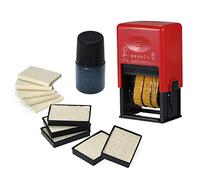 FUNFANG Tampon de date, imprimante de date portable ABS portable, police virtuelle, 2018-2029, encre à séchage rapide, séchage en 3 secondes, largeur de 27 mm, sacs en plastique, bouteilles, canettes,