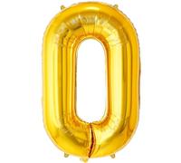 FUNFEST Ballon Chiffre 0 Or 100cm - Décoration Anniversaire Géante - Hélium ou Air