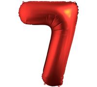FUNFEST Ballon Chiffre 7 Rouge 100cm - Décoration Anniversaire Éclatante - Hélium ou Air
