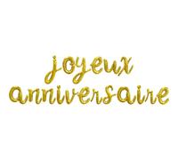 FUNFEST Ballon Rond "Joyeux Anniversaire" Or - Décoration Anniversaire