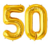 FUNFEST Ballons Anniversaire 50 Ans Or - Géant 100cm