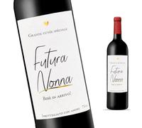 FunFest - Etiquette Bouteille de Vin Annonce Grossesse - "Futura Nonna" (Grand Cru/Italien)