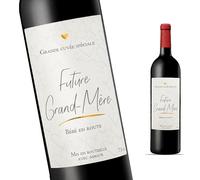 FunFest - Etiquette Bouteille de Vin Annonce Grossesse - Future Grand-Mère - Cadeau Mamie (Style Grande Cuvée)
