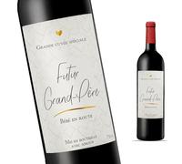 FunFest - Lot x2 Etiquettes Bouteille de Vin Annonce Grossesse - Futur Grand-Père - Cadeau Papy (Style Grande Cuvée)