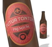 FunFest - Lot x3 Étiquettes Bière Annonce Grossesse - Futur Tonton - (Texte Français)