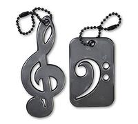 funflector Réflecteur de sécurité - sur Le thème de la Musique, Treble & Bass Clef-Black-Duo-Pack
