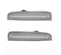 FUNFOB Clignotant de rétroviseur Feux Position Latéraux Avant Dynamiques LED Lentille Fumée Clignotants Gauche Droit Ambre Pour Jeep Pour Cherokee 1997-2001 Clignotant Voiture(White LED White lens)