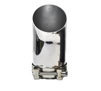 FUNFOB Embouts D'éChappement Embout Silencieux D'échappement Noir Mat 3 Pouces 1 Pièce Coude Argenté À 45 Degrés pour Tuyau 76 Mm Tuyau d'échappement(Argent)