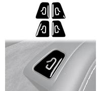 FUNFOB Moulages intérieurs Autocollant De Bouton De Lève-vitre De Voiture en Fibre De Carbone pour Tesla pour Model 3 pour Model Y 2019-2024 Décorative Couvercle Trim(Noir)