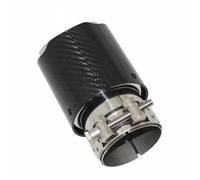 FUNFOB Tuyau d'Échappement Embout Silencieux Système D'échappement Tuyau Silencieux Buse Droite Acier Inoxydable Argent Universel Brillant Fibre Carbone Tuyaux d'échappement(54mm-89mm)