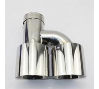 FUNFOB Tuyau d'Échappement Voiture 76mm 89mm en Acier Inoxydable Et Face Brillante sans Échappement À Bord Droit À Double Sortie Type H Marqué Tuyaux d'échappement(63MM-89MM)