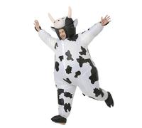 FUNFOCUS Costume de vache gonflable pour adulte - Costume de vache amusant pour adulte - Parfait pour le carnaval, le JGA et les fêtes à thème - Taille unique