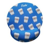 FUNFUL Tapis de Souris Ergonomique Gel CAFÉ avec Design Joyeux et Favorise la Prise de Bonnes Décisions - Tapis Souris Kawai Repose Poignet Gel Lavable à la Main et antidérapant - Cadeaux Femmes
