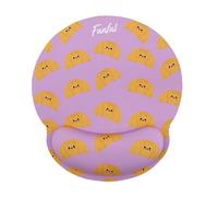 FUNFUL Tapis de Souris Ergonomique Gel Croissant avec Design Joyeux et Très Adorable - Tapis Souris Kawai Repose Poignet Gel Lavable à la Main et antidérapant - Cadeaux Filles et Femmes