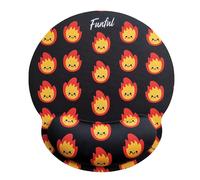 FUNFUL Tapis de Souris Ergonomique Gel FEU avec Design Joyeux et Débordant d'énergie - Tapis Souris Kawai Repose Poignet Gel Lavable à la Main et antidérapant - Cadeaux Filles et Femmes