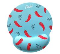 FUNFUL Tapis de Souris Ergonomique Gel Piment avec Design Joyeux et Très Épicé - Tapis Souris Kawai Repose Poignet Gel Lavable à la Main et antidérapant - Cadeaux Filles et Femmes