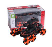 FUNFY 1:16 Scale 6 Wheels Climbing and Shooting Stunt RC Car | Black | with 6 Wheels for 45 Degree Drive, Fog Effect, Obstacle Crossing, 4WD and Rechargeable Battery for Kids and Gifting