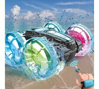 FUNFY Aqua Stunt RC Car with Illuminating Lights | 4WD with Water-Resistant | Multicolor |Kids All-Terrain Marvel Delivers Thrilling Stunts Both on Land and in Aquatic Environments