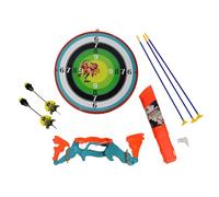 FUNFY Arc Pliant thème Dinosaure avec flèches et Cible | Multicolore | Jeu de tir à l'arc intérieur/extérieur | Parfait pour Les Aventures nomades ou comme Cadeau d'anniversaire pour Les Enfants