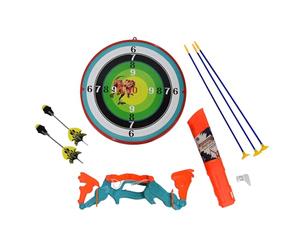 FUNFY Arc Pliant thème Dinosaure avec flèches et Cible | Multicolore | Jeu de tir à l'arc intérieur/extérieur | Parfait pour Les Aventures nomades ou comme Cadeau d'anniversaire pour Les Enfants