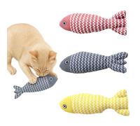 Funfy Jouet Chat Interactif | Lot de 3 Poissons en Peluche avec Cataire pour Chat | Jouet Doux et Durable avec Effet Froissé | Parfait pour Jeux Chat et Mâchouiller à l’Intérieur
