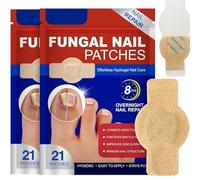 Fungal Nail Patches, mycose ongles des pieds, Pack of 42 Nail Fungal Plasters, Multi-Purpose Toenail Repair Pads, Intensive Toenail Correction Plasters, Patches de réparation des ongles fongiques