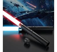FunGeneTEC Sabre Laser 2 Pièces, Sabre Laser pour Enfants RGB 15 Couleurs, Epées Laser Rechargeable avec Effets sonores FX, Jouet pour Enfants, Halloween, Jeu de rôle Guerrier Galactique(60CM 2PC)